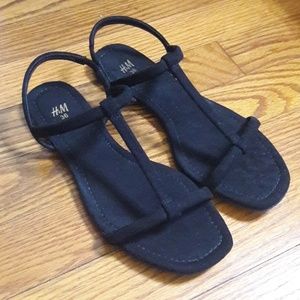 H&M Black Thin Strap Sandals